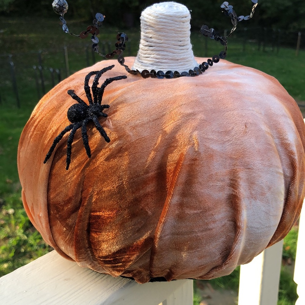 9” Velour Pumpkin Handmade